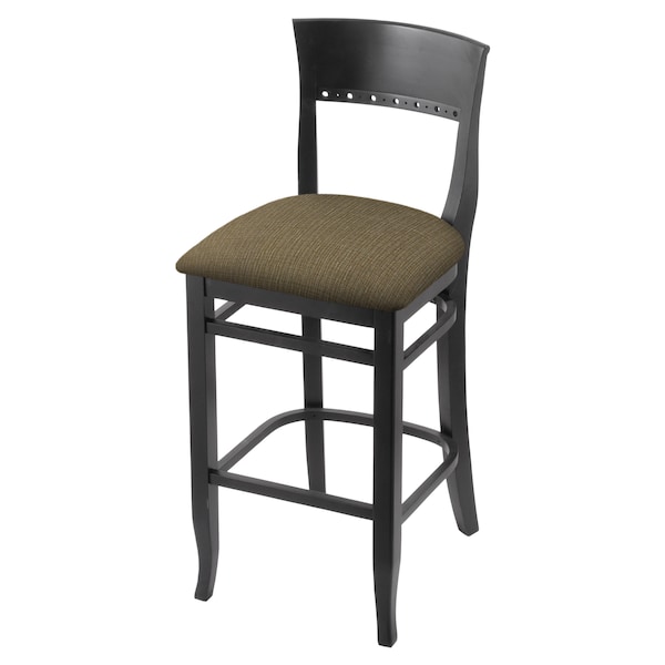 25" Counter Stool, Black Finish, Graph Cork Seat